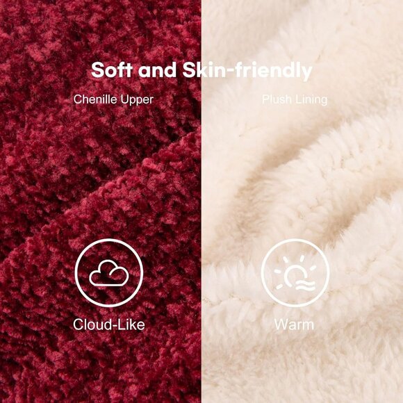 Women's Wine Red Winter Warm Non Slip Knit Memory Foam Slipper Bootie Shoes - Picture 3 of 6